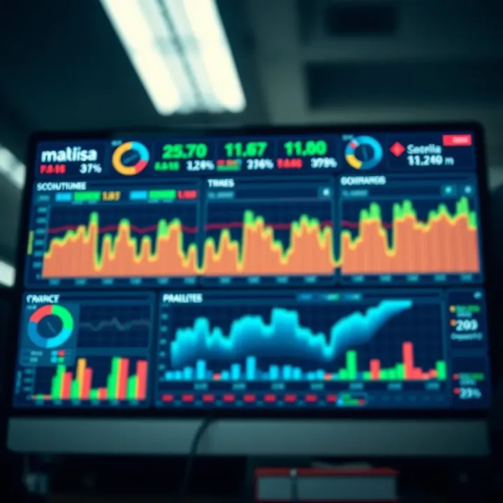 Dashboard displaying analytical tools and charts for interpreting market data