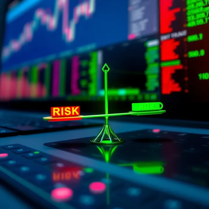 Diagram showing risk and reward balance in binary options investment