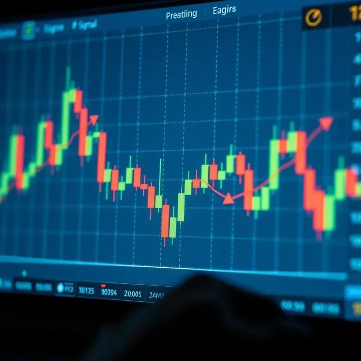Graph showing identification of binary options signals through candlestick patterns