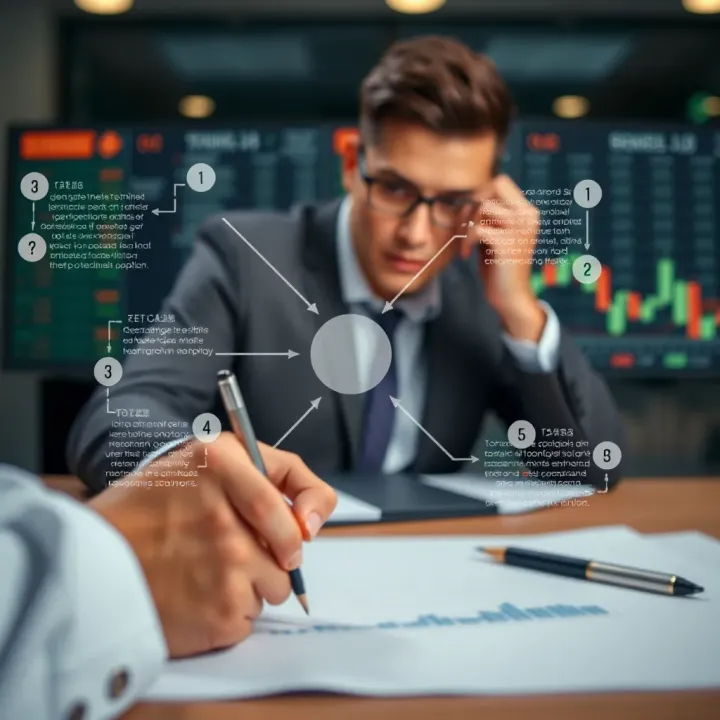 Key Strategy Concepts in Binary Options Trading Illustration of strategy concepts including risk assessment and decision-making