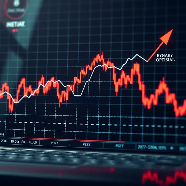 Graph showing upward and downward trends representing binary options trading