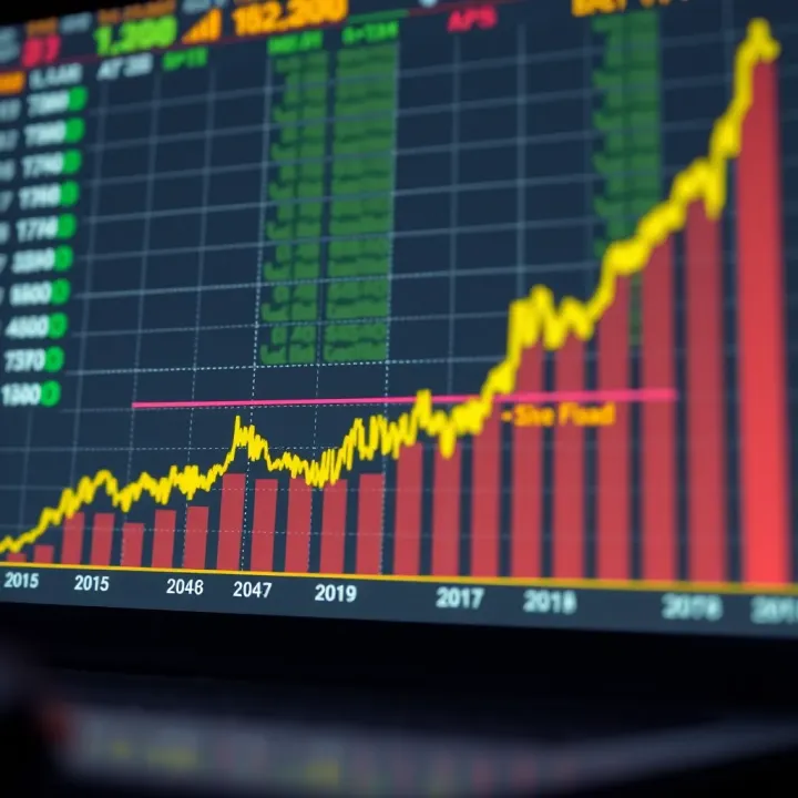 Graph illustrating the basic concept of binary options trading with upward and downward trends