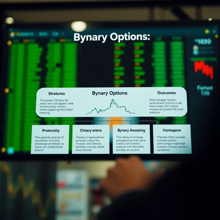 Overview of Binary Options Trading Characteristics Diagram highlighting key features and outcomes of binary options trading strategies