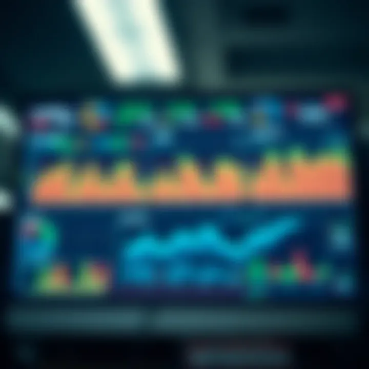Dashboard displaying analytical tools and charts for interpreting market data