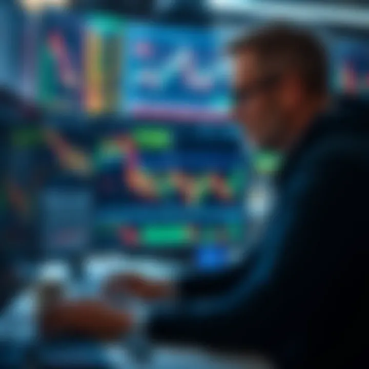 Illustration of a trader studying market charts and applying price action strategies