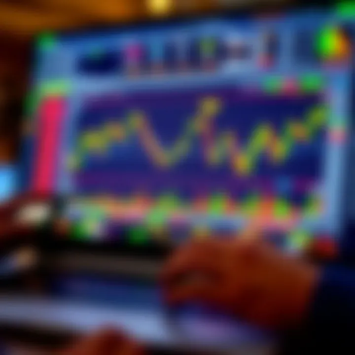 Illustration of binary options trading concepts with charts and digital interface