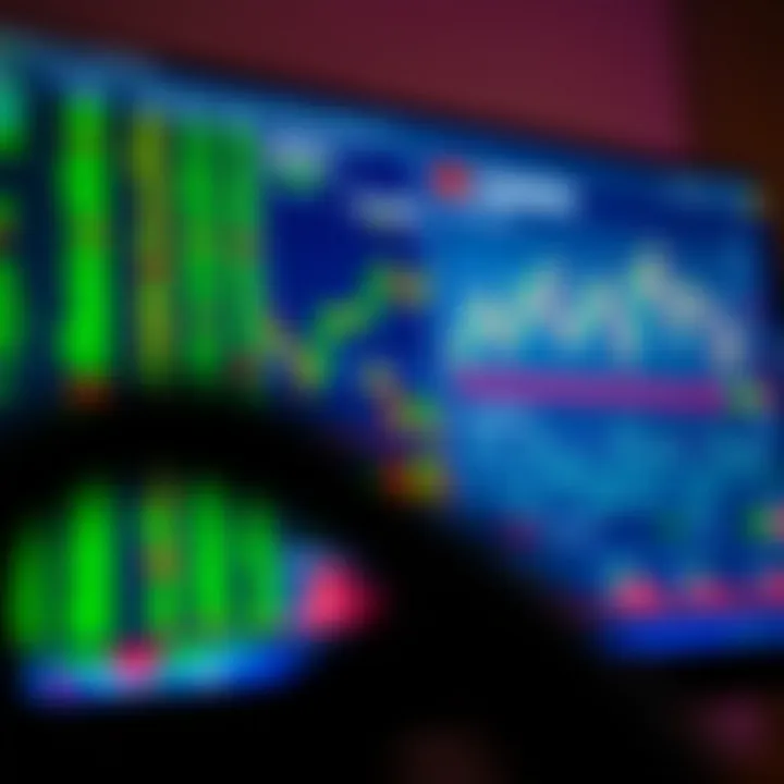 Binary options trading spreadsheet with charts and data columns on a computer screen