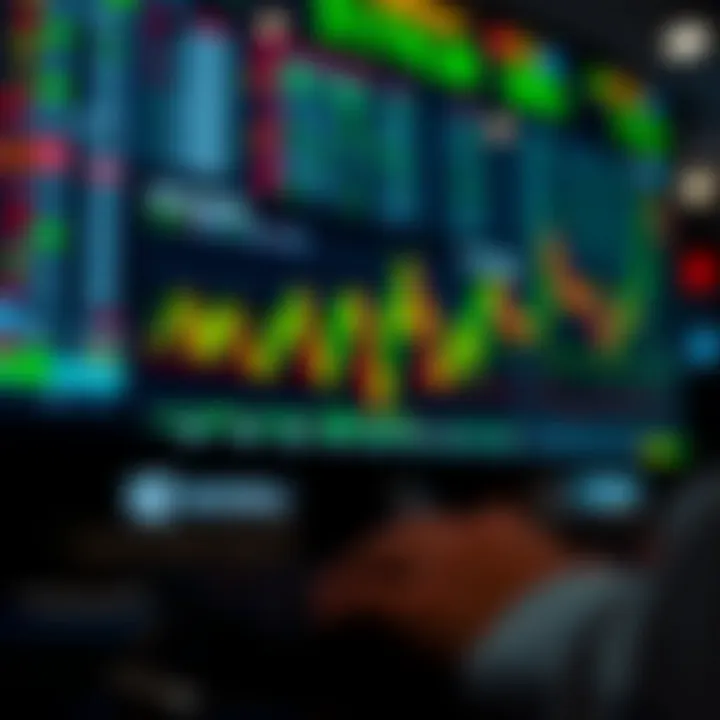 Digital interface showing binary options trading strategies and market trends