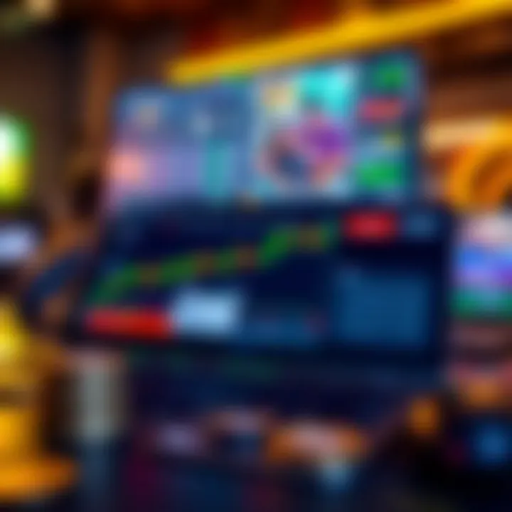 Illustration showing the concept of a demo account with virtual money and gaming interface