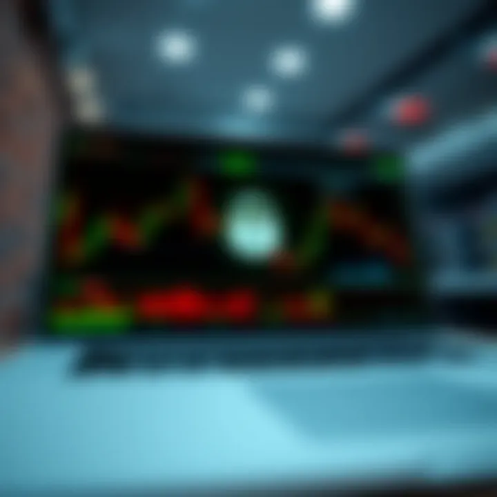 Illustration of secure trading platform with financial charts and safety icons