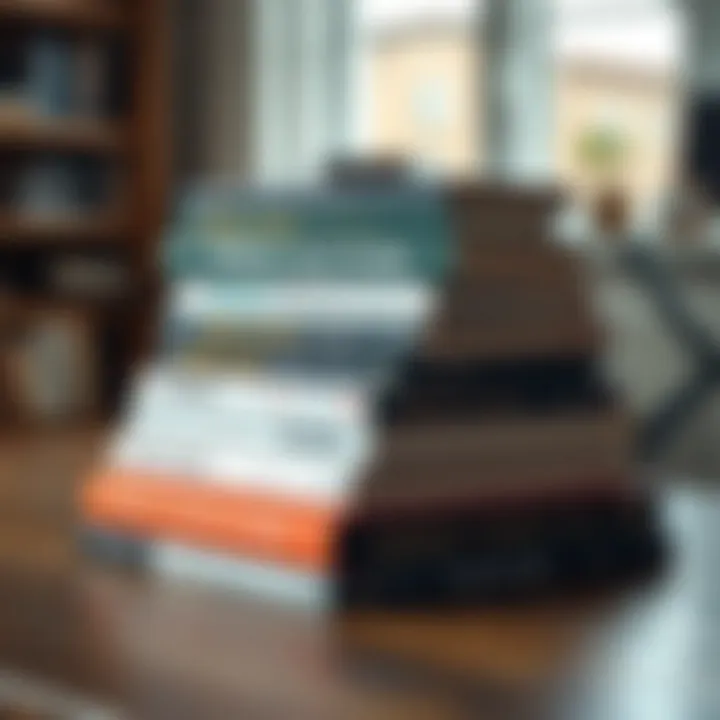 Stack of essential price action trading books on a wooden desk