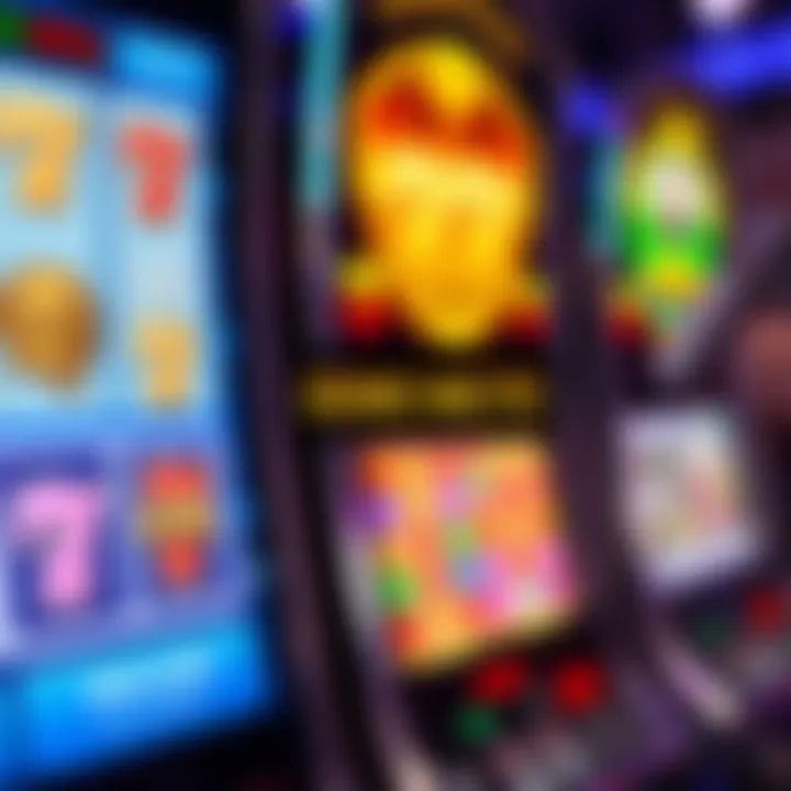 Online slot machine interface showing various colorful symbols and a demo mode indicator