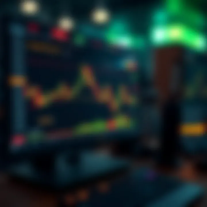 Binary options trading concepts illustrated with charts and digital interface