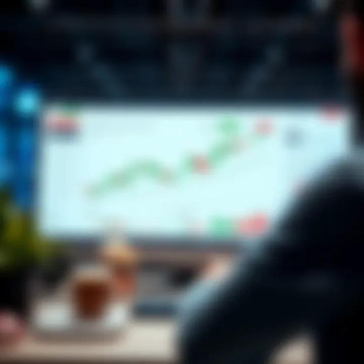 Illustration of virtual trading platform displaying demo account features