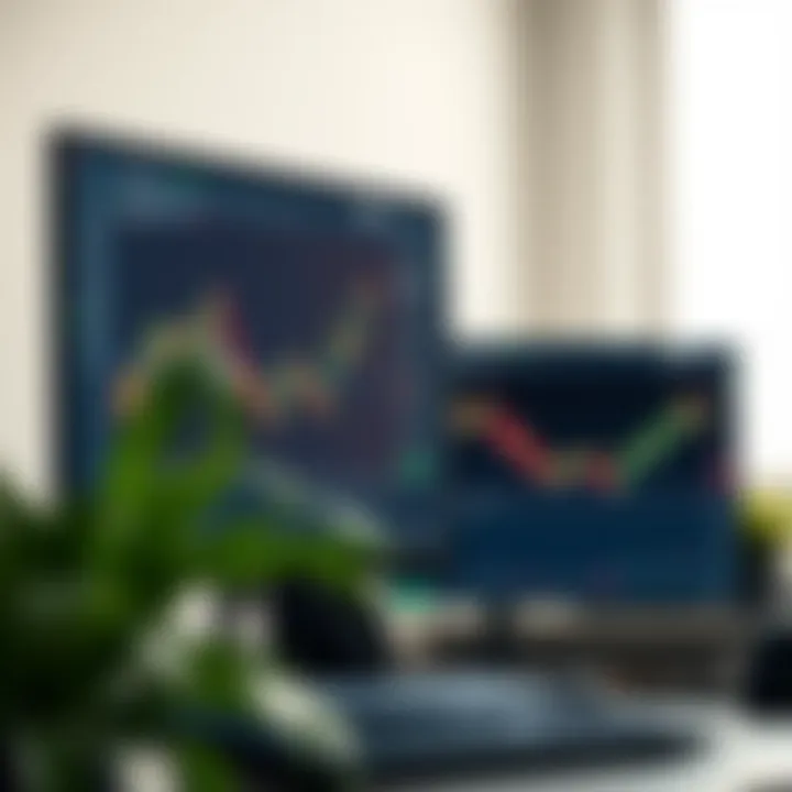 Comparison between demo trading account and real trading account on computer screens