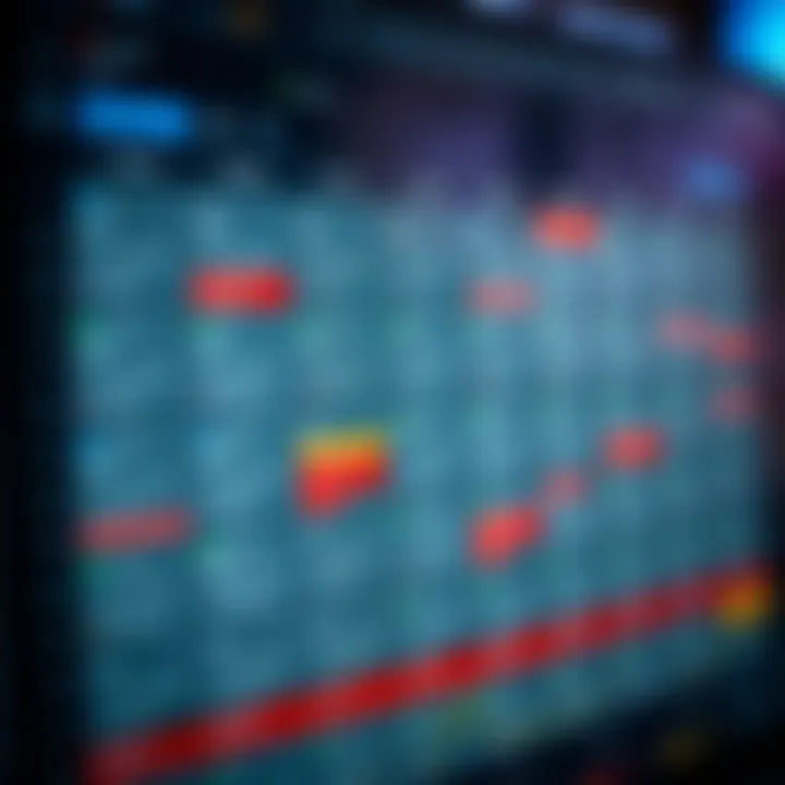 Calendar interface showing economic events with detailed information and timing