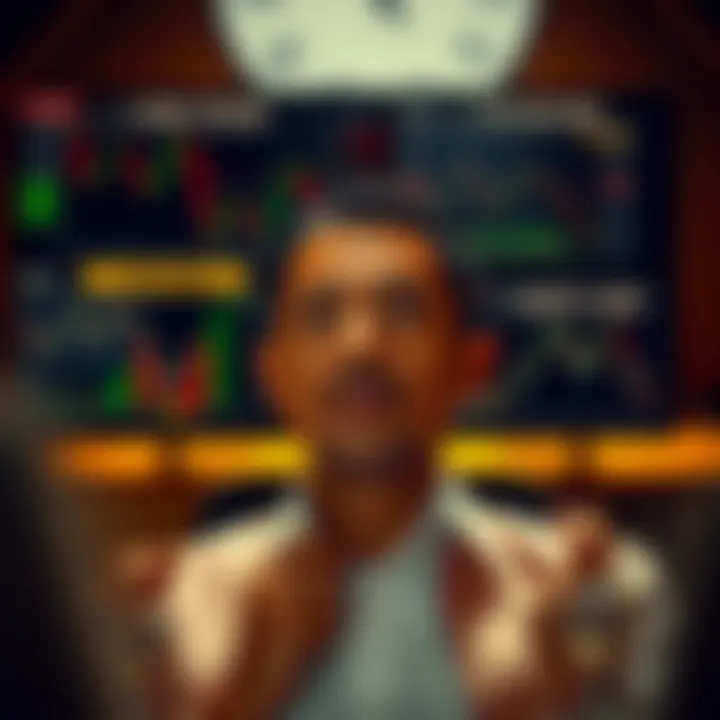 Illustration of emotional control techniques for traders with calm mind concepts and trading strategy charts