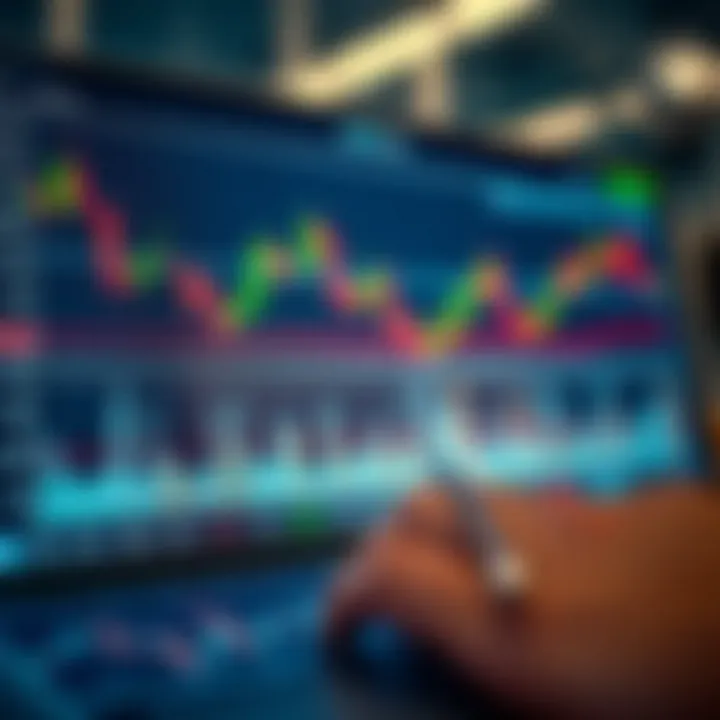Visual Representation of Binary Options Trading Platform Illustration of a digital binary options trading interface with charts and graphs