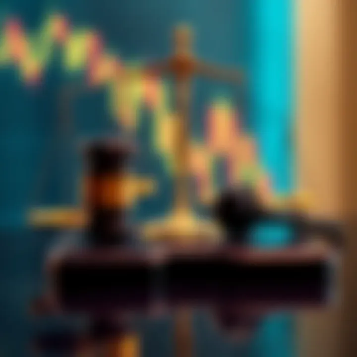 Graphic depicting legal scales and a gavel representing Brazilian legal perspectives on binary options fraud