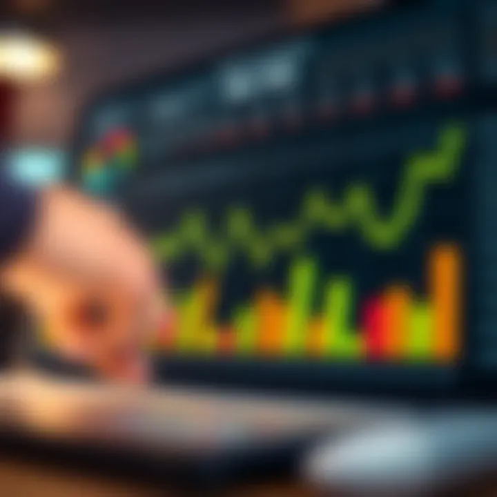 Chart showing market analysis data and trends for academic research