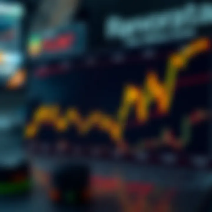 Graph showing market trends influenced by economic events and data releases