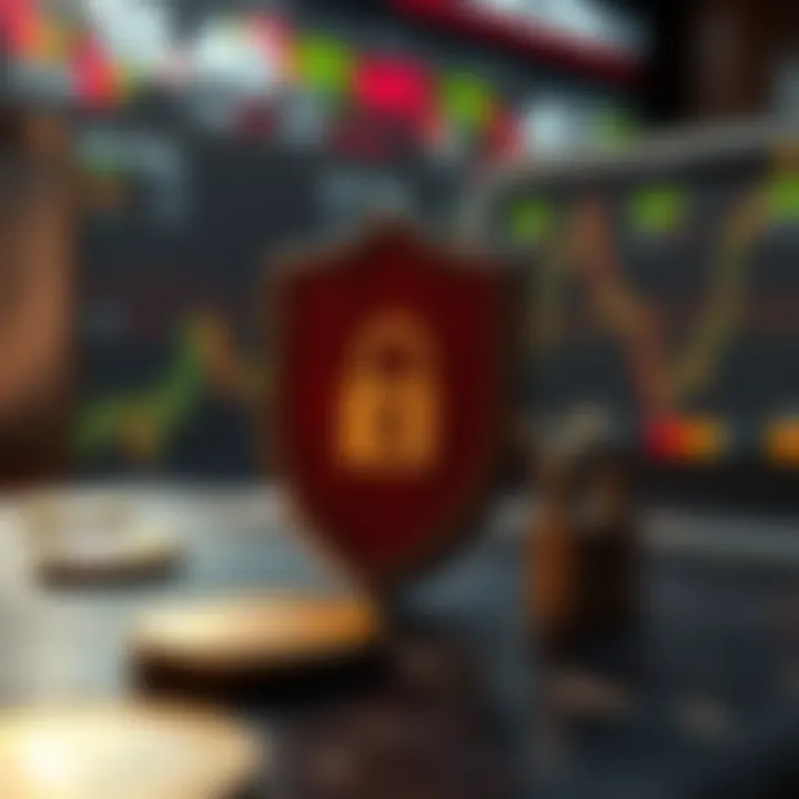 Visual representation of financial fraud with broken shield symbolizing compromised security in binary options trading