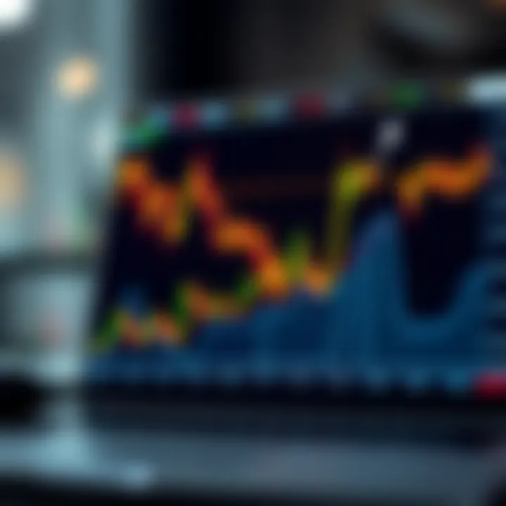 Graph showing upward investment trends with digital trading interface