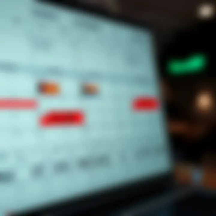 Calendar displaying economic events with market symbols highlighting important financial dates