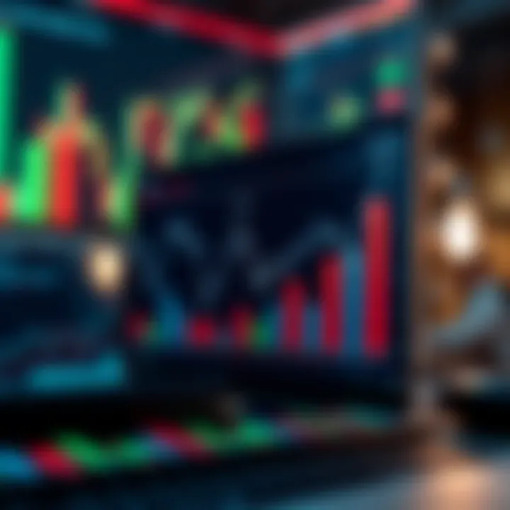 Graph showing market trends and data analysis with charts and graphs