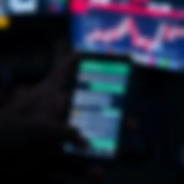 Smartphone screen displaying a WhatsApp group chat focused on binary options trading strategies