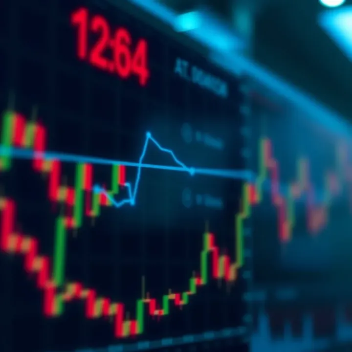Visual representation of a doji candlestick signaling market indecision during binary options trading