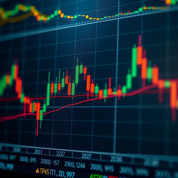 Detailed candlestick chart showing bullish and bearish patterns for financial analysis
