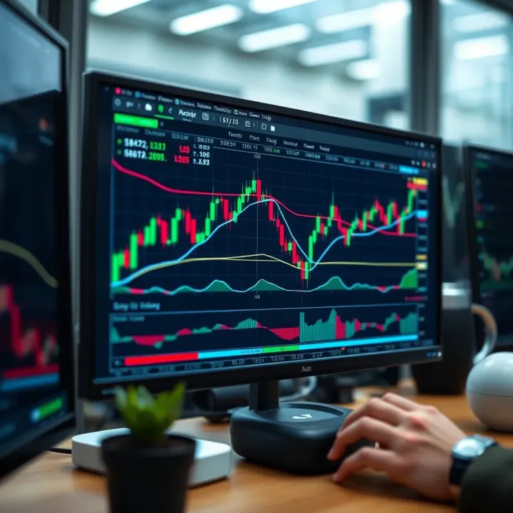 Interface of a day trading platform displaying charts and market data for efficient trading decisions