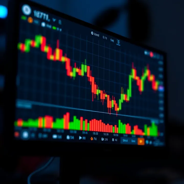 Conceptual illustration of a demo trading account on a digital screen