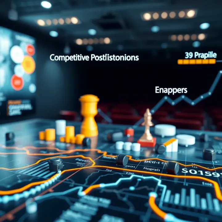 Competitive landscape visualization highlighting key competitors and market positioning