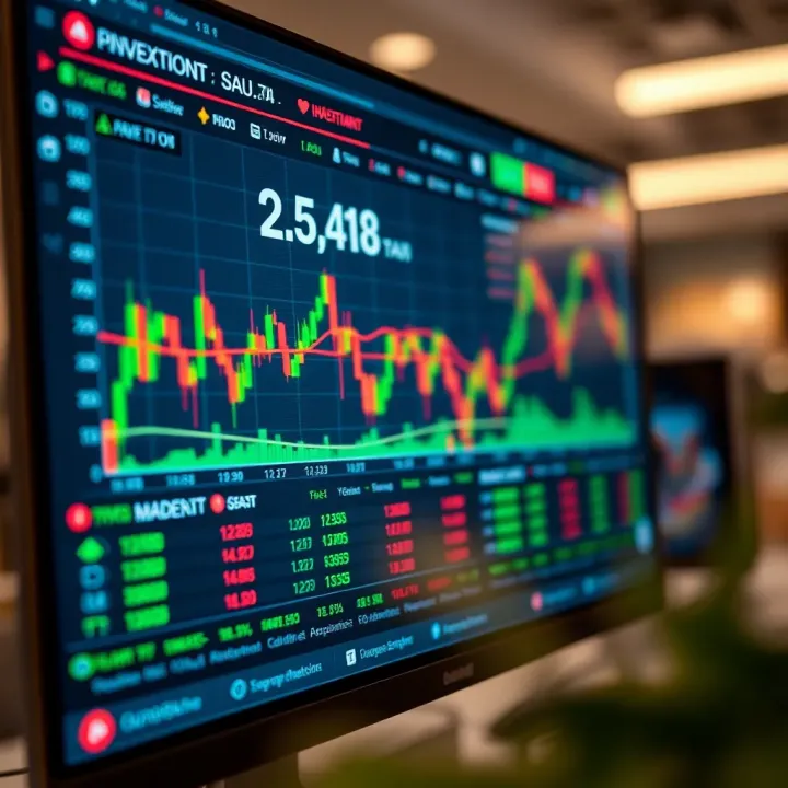 Binary options trading interface showing market trends and investment decisions