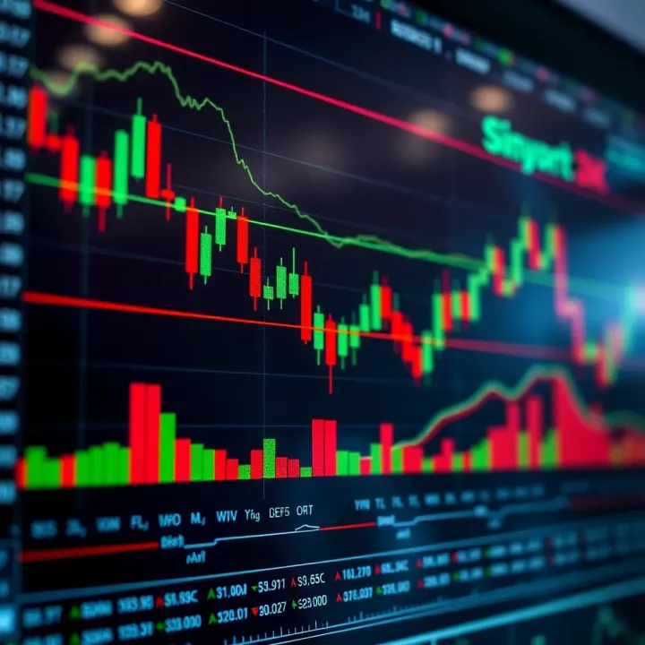 Detailed candlestick chart displaying bullish and bearish patterns in financial trading