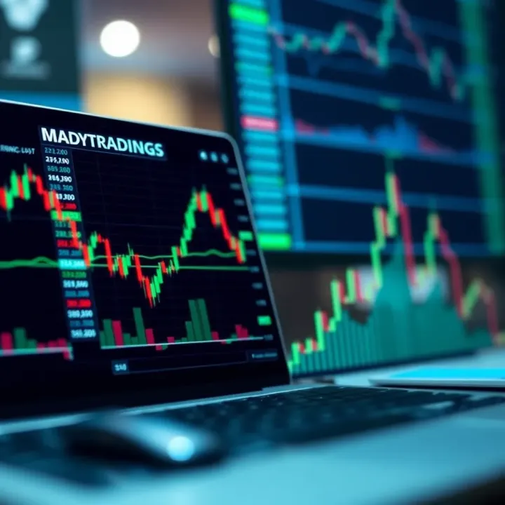 Illustration of financial graphs and charts symbolizing copy trading strategies in Brazil
