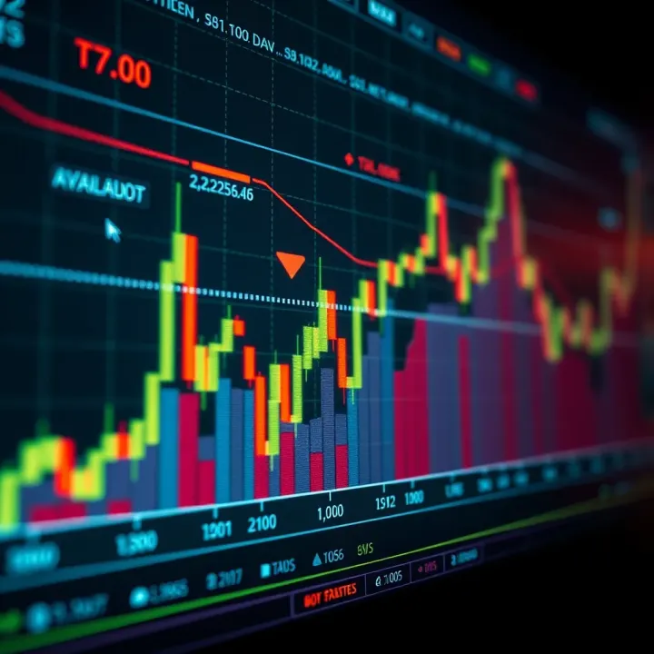 Graph showing index price movements with technical indicators