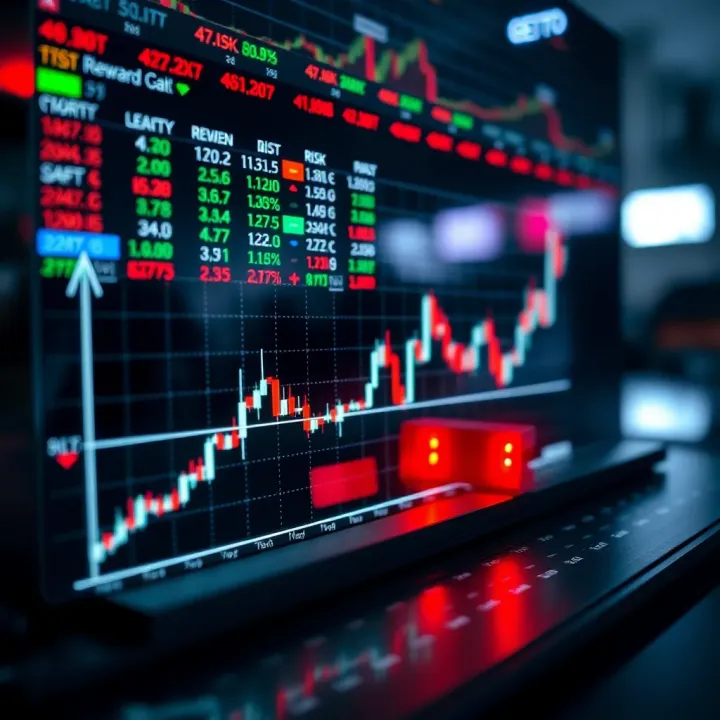Graph displaying risk and reward balance in binary options trading