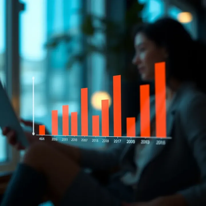 Graph showing consumer behavior trends and competitor performance metrics