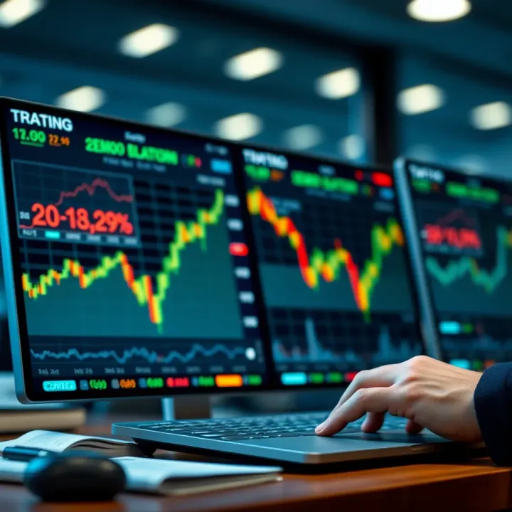 Testing Investment Strategies on Demo Platform Visual representation of investment strategy testing using a demo platform with performance graphs
