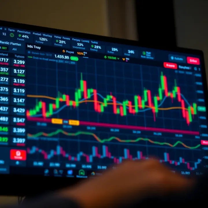 Forex demo account interface showing currency pairs and trading charts for practice