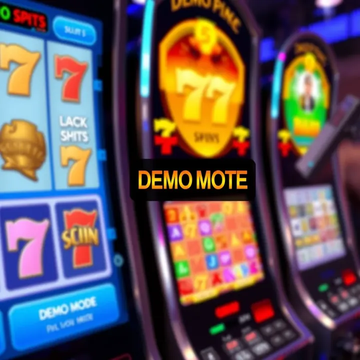 Online slot machine interface showing various colorful symbols and a demo mode indicator