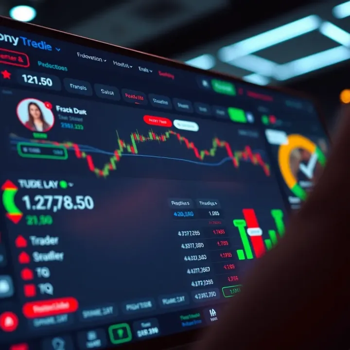 Interface of a copy trading application displaying trader profiles and performance statistics