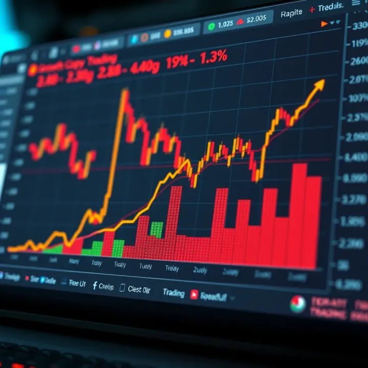 Graph showing growth trends in cryptocurrency copy trading strategies