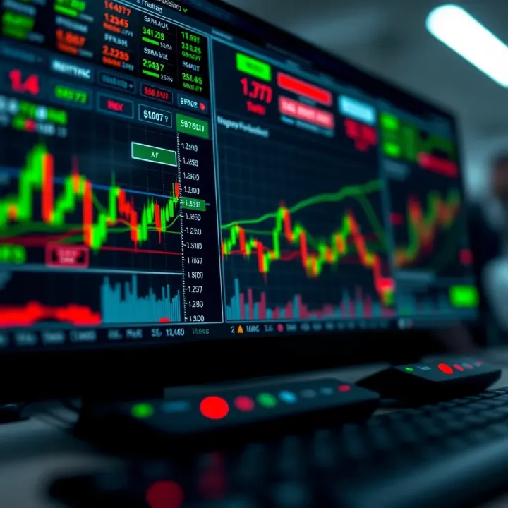 Digital interface displaying trading tools and risk management indicators