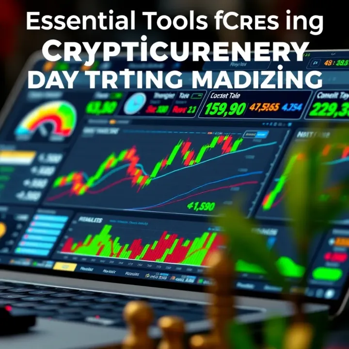 Illustration of a trading dashboard with various tools and indicators for active cryptocurrency trading