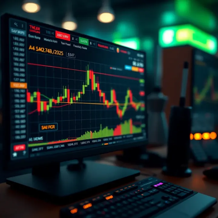 Binary options trading concepts illustrated with charts and digital interface