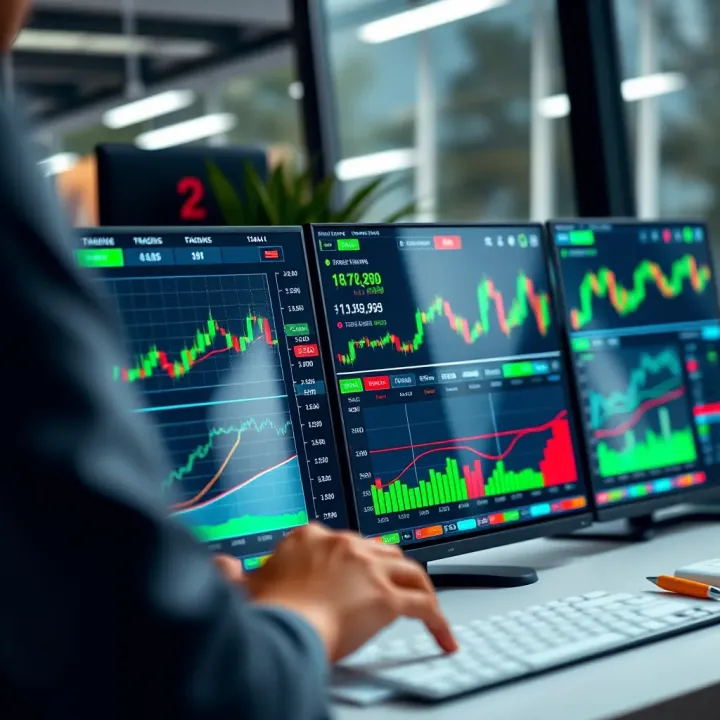 Comprehensive Dashboard of Day Trading Software Trading software dashboard displaying various financial charts and real-time data